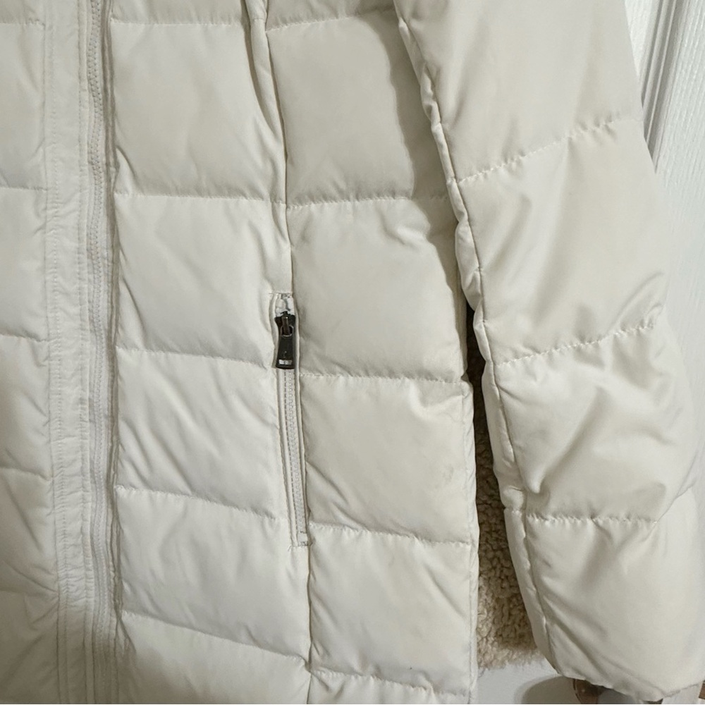 Lauren Ralph Lauren Down Puffer Coat Women’s Medium Ivory Long Winter Jacket - Picture 5 of 14